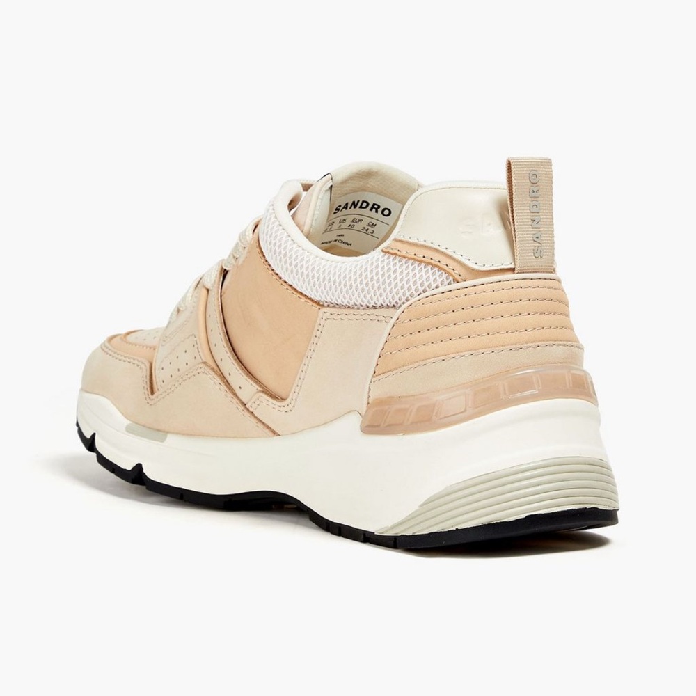 SANDRO Mesh, Nubuk and Leather Sneakers NWT - Picture 3 of 4